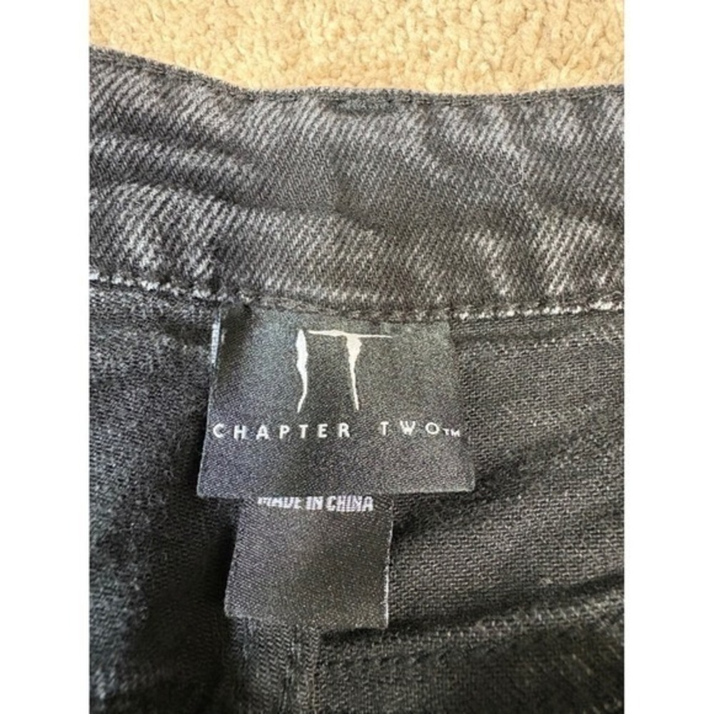 IT Chapter Two Pennywise Graphic Jeans Black Wide Leg Distressed Size 1 - Picture 9 of 11